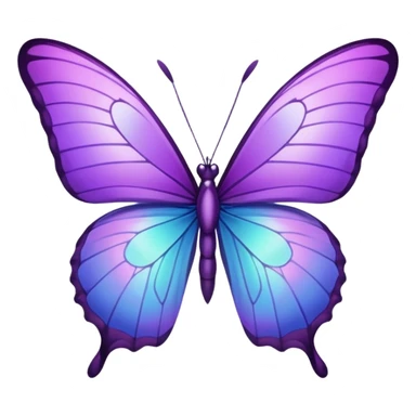 Purple butterfly with sharp ends on each wing sticker