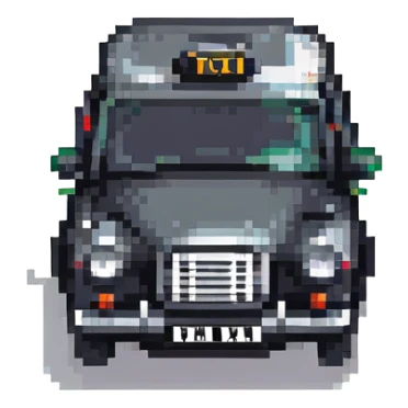 pixel art black London taxi cab sticker