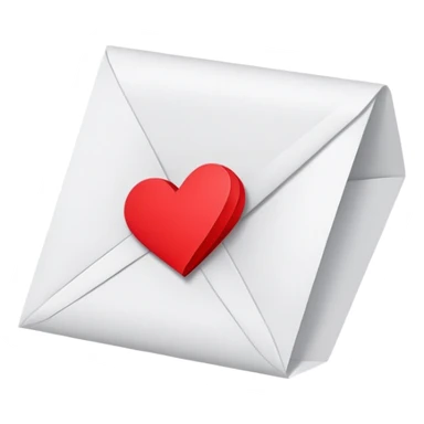 I miss you letter note with heart  sticker