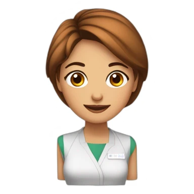 nutricionista mujer con cabello marron corto sticker