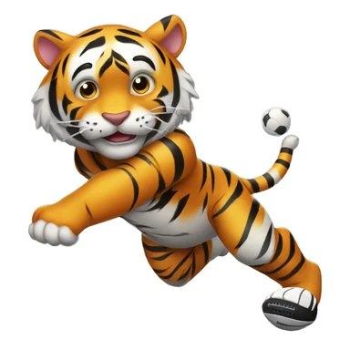 Tiger with a football sticker