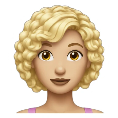 square cut blonde hair sticker