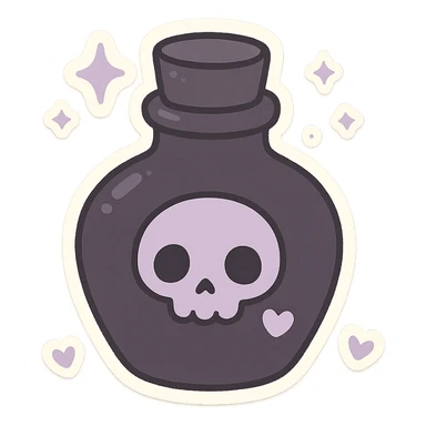 pastel goth black object sticker