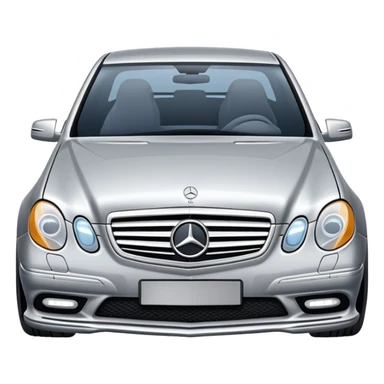 Create an emoji of a silver mercedes benz E320 sticker
