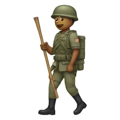 soldier with a crutch sticker