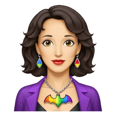 bat signal with jennifer beals add gay pride necklace sticker