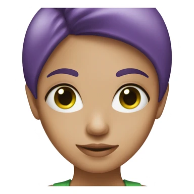 a girl with purple hair and green eyes  sticker