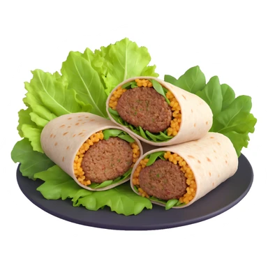 A Turkish wrap with raw bulgur kofte and fresh greens sticker