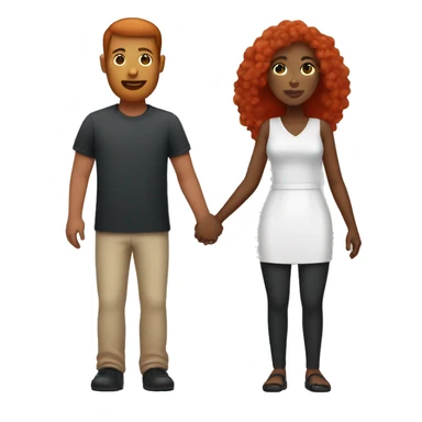 red head man and black woman holding hands sticker