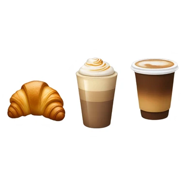 Capuchino and croissant sticker