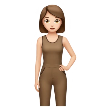 sleeveless brown tight jumpsuit for women sticker