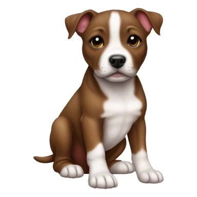 girl staffy puppy brown sticker