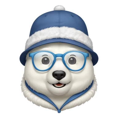  polar bear wearing glasses and a hat sticker