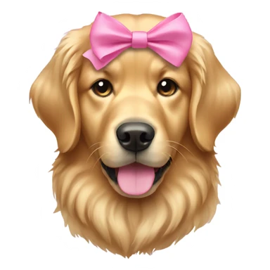 Golden retriever with pink bow sticker