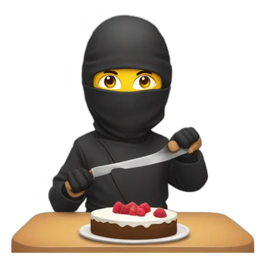 a ninja cooking a cake sticker