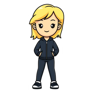fashionable blonde model in a confident full body pose sticker