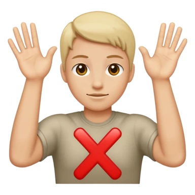 Please make an emoji where the wearer marks O or X with his arm. sticker