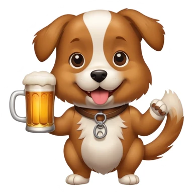 Dog which hold beer  sticker