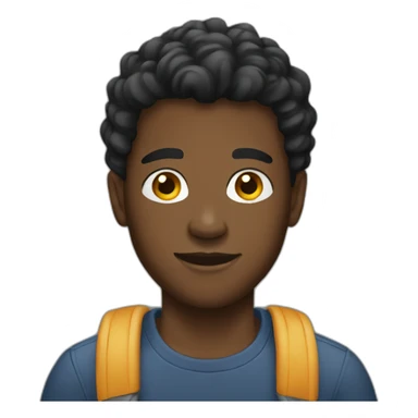 Young black man car sticker