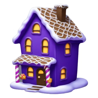 Cosy dark purple gingerbread house  sticker