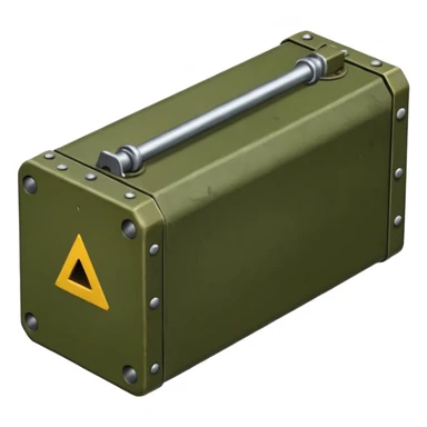 generate a realistic elongated parallelepiped anti-tank mine sticker