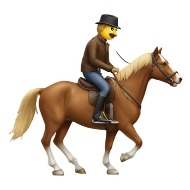 Horse riding a dog  sticker
