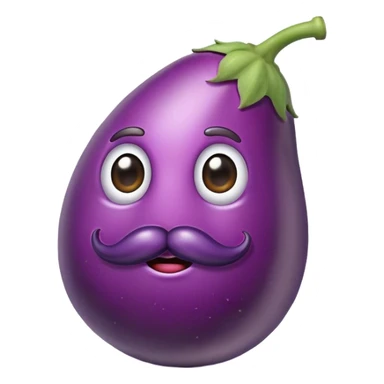 Egg plant with mustache  sticker