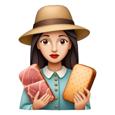 picasso abstract art woman with SPAM MEAT Landscape  sticker