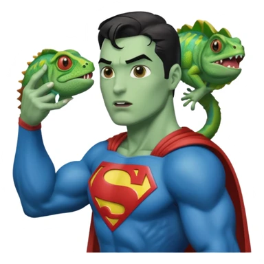 Superman punching the chameleon sticker