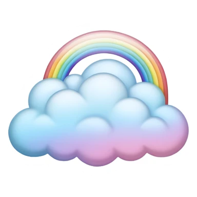 A pastel rainbow-tinted cloud drifting softly sticker