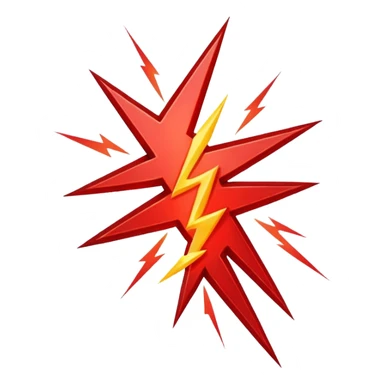 Rayos sentellas con furia rojo que exprese molesta con rayos sticker