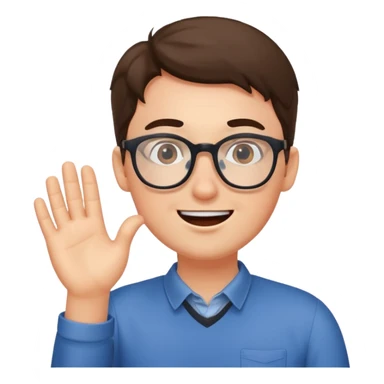 developer with glasses surprised and happy as someone pats their shoulder sticker