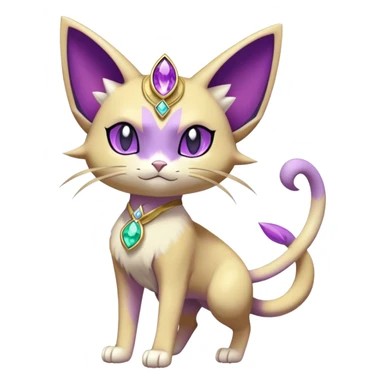 Meowth-Espeon-Pokémon-Fakémon-hybrid-creature (full body) sticker
