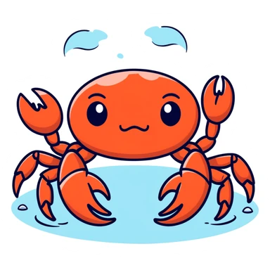 Sad crying crab sticker