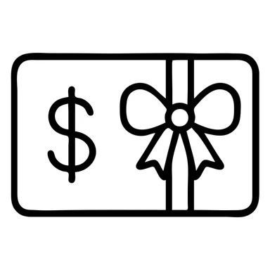 create gift certificate icon on transparent background png sticker