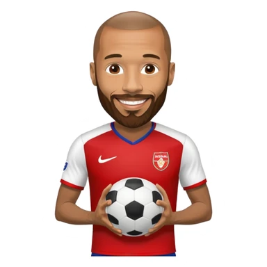 Thierry Henry with signature beard and smile football background sticker
