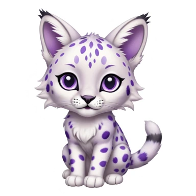 Epic Edgy Cute White Black Purple ethereal Serval-Snow-Leopard-Bobcat-Fionbri full body sticker