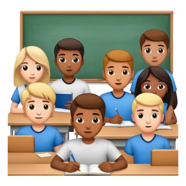 teenager male school class group sticker