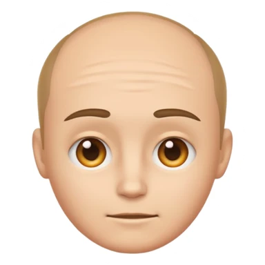 emoji of a human forehead, simple and clean cartoon style, only showing the upper part of the face from eyebrows to hairline sticker