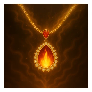 Replace the dark void with a small, powerful flame inside the pendant sticker