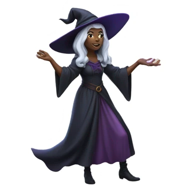 Fair skinned witch casting a spell sticker