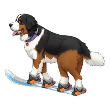 Bernese mountain dog skiing boots sticker