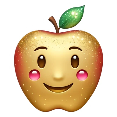 3D Apple-style emoji of fine, tiny glitter dust, sparkling brightly like magical dust. Small particles, glossy, smooth, soft shadows, white background.

 sticker