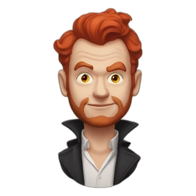 crowley red hair from série good omens sticker