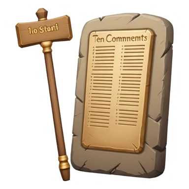 Ten commandments tablets and staff sticker