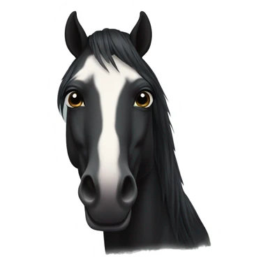 face of black horse with SMALL Star on forehead and has short mane lookin at front sticker