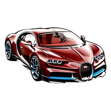 Burgundy Bugatti Chiron car sticker