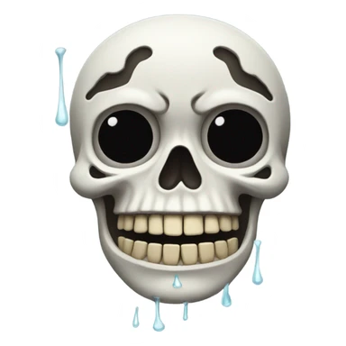skeleton with launching tears  sticker