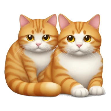 Fat Ginger Cat and Small Tabby Cat sticker