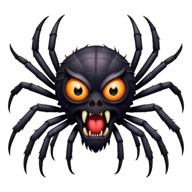 giant spider monster with fangs sticker